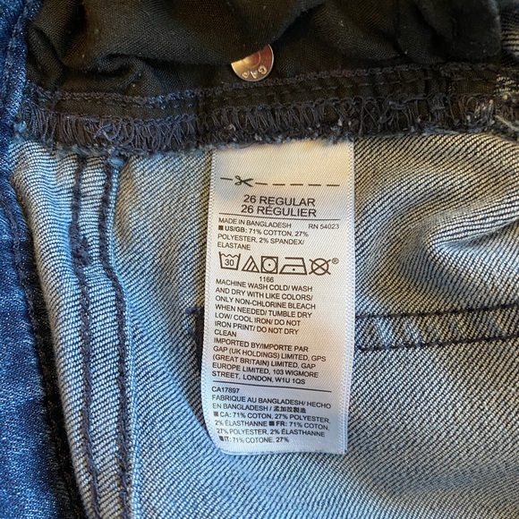 GAP dark indigo denim skinny distressed jeans. Women's 26 regular - Picture 9 of 13